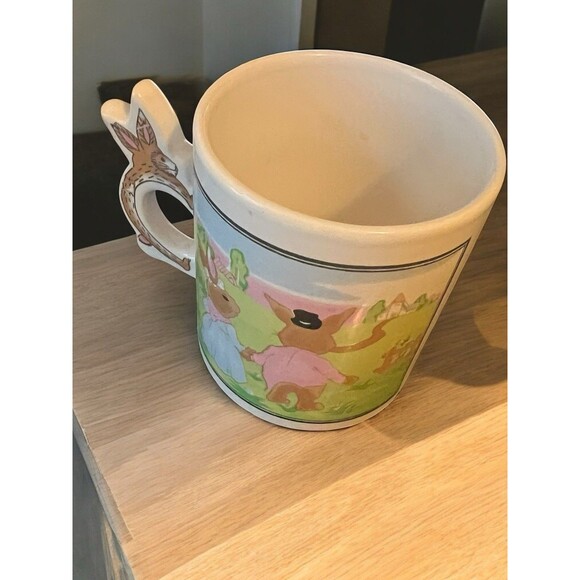 Vintage Peter Rabbit Cottontail Easter Bunny Coffee Tea Mug Cup Bunny Handle - Picture 5 of 6